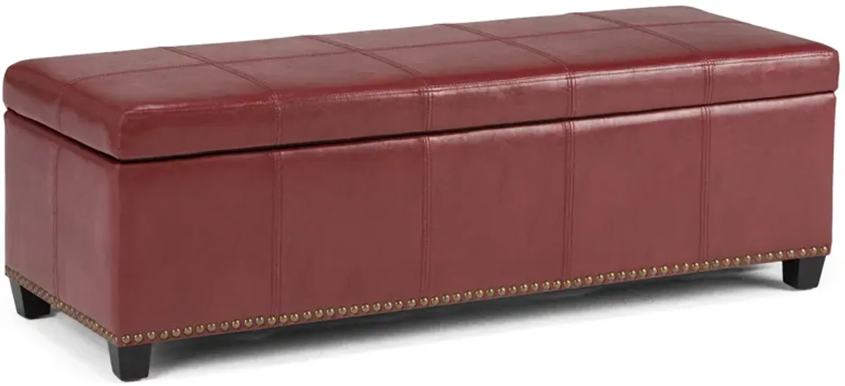 Kingsley Large Storage Ottoman in Radicchio Red