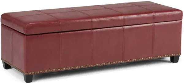 Kingsley Large Storage Ottoman in Radicchio Red