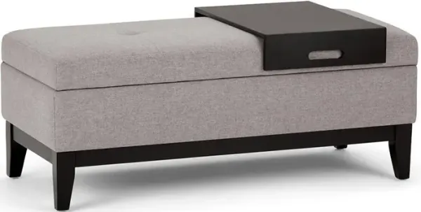 Oregon Storage Ottoman Bench with Tray in Linen