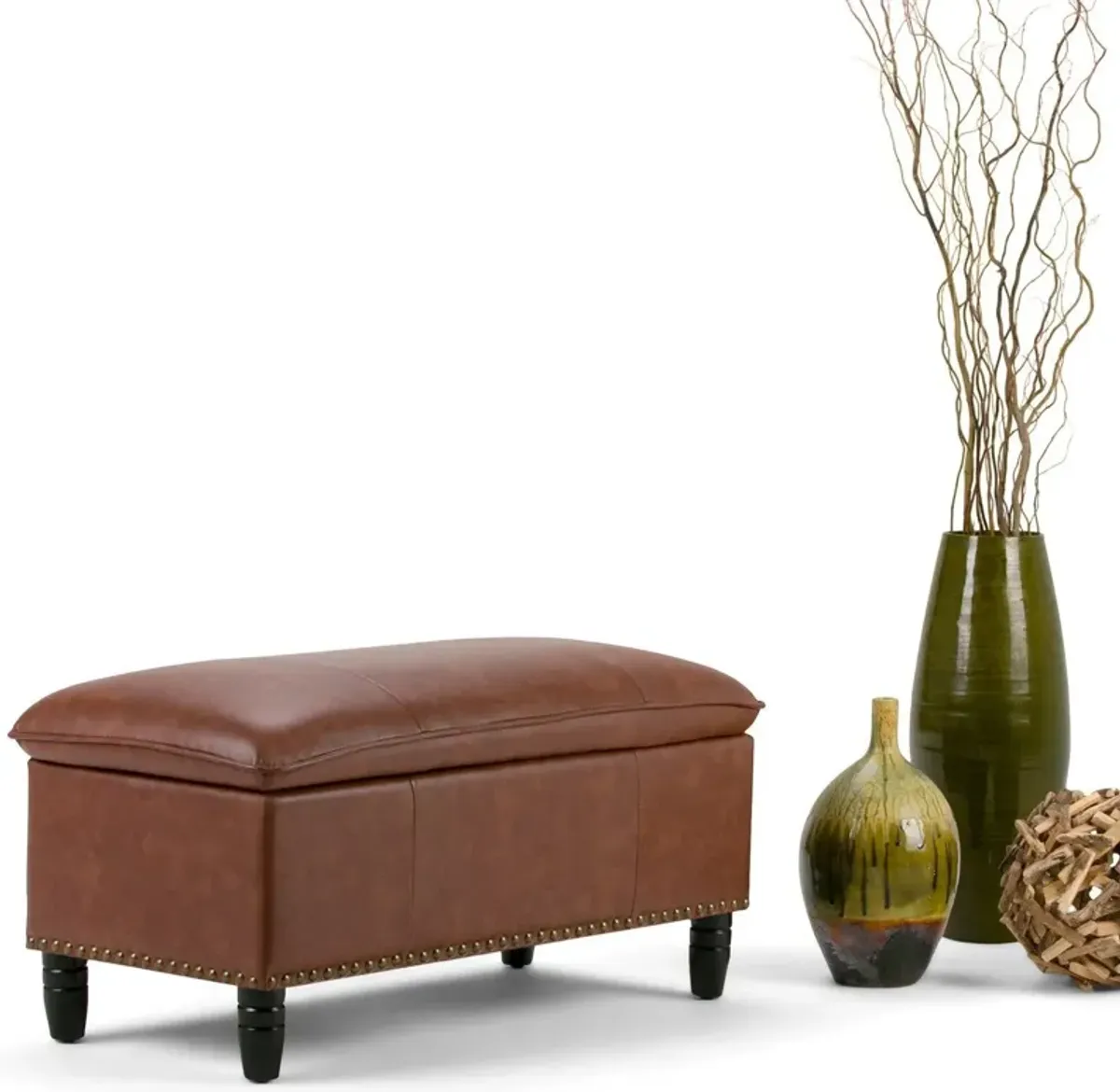 Emily Storage Ottoman in Vegan Leather