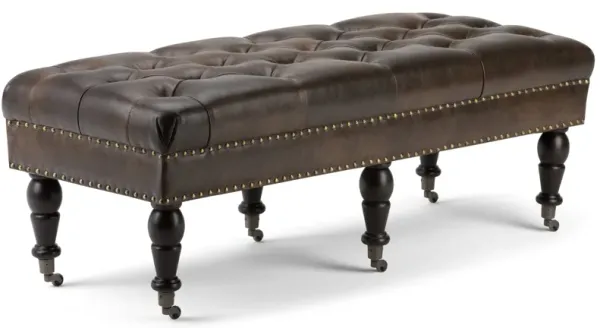 Henley Ottoman Bench in Distressed Vegan Leather