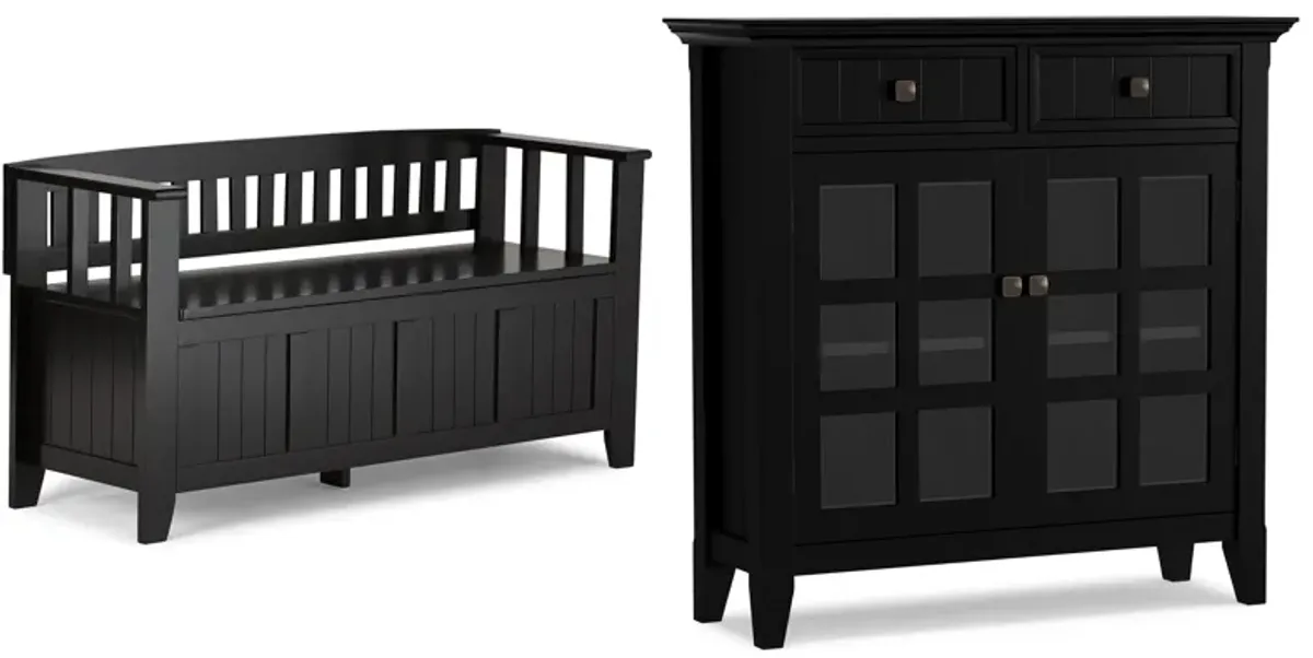 Acadian 48-inch Storage Bench and 36-inch Cabinet