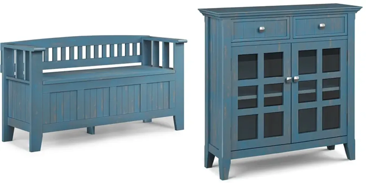 Acadian 48-inch Storage Bench and 36-inch Cabinet
