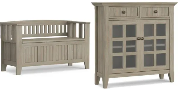 Acadian 48-inch Storage Bench and 36-inch Cabinet