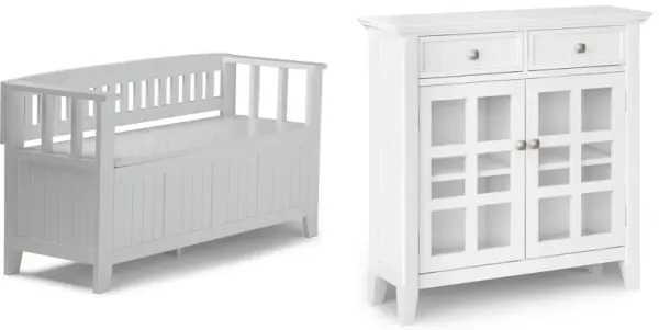 Acadian 48-inch Storage Bench and 36-inch Cabinet