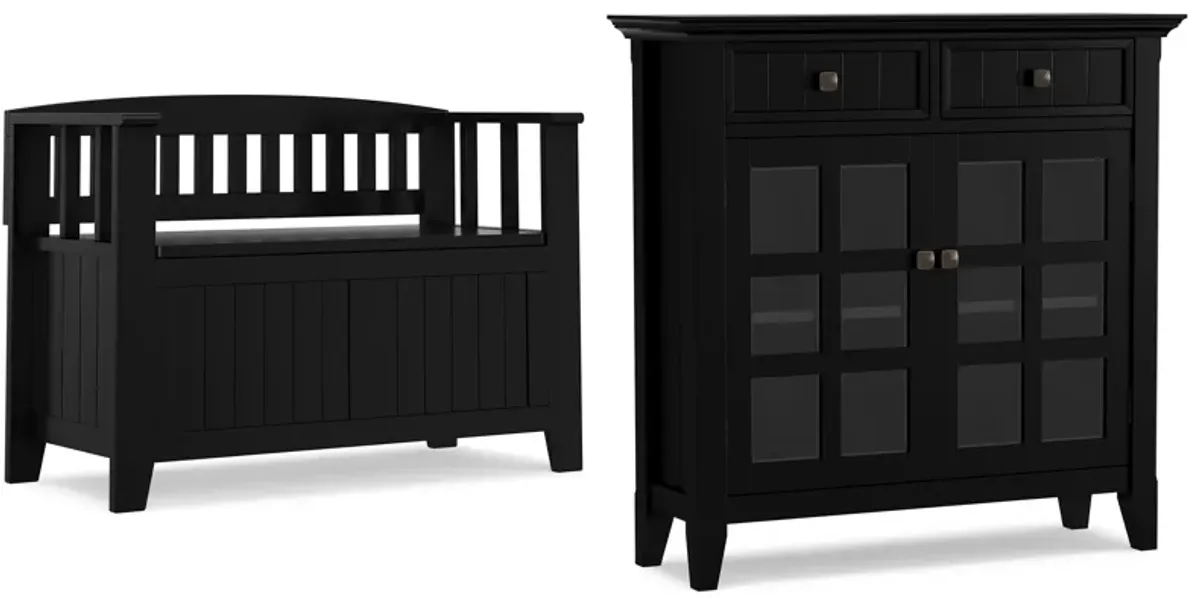 Acadian 36-inch Storage Bench and 36-inch Cabinet