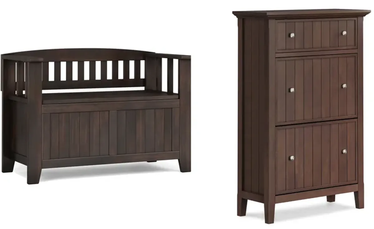 Acadian 36-inch Storage Bench and 32-inch Shoe Cabinet