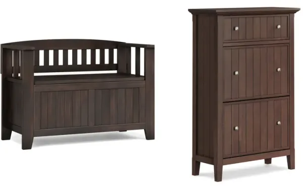 Acadian 36-inch Storage Bench and 32-inch Shoe Cabinet