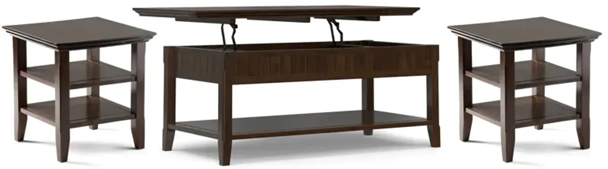 Acadian 48 inch Coffee Table with 19 inch End Tables (Set of 3)