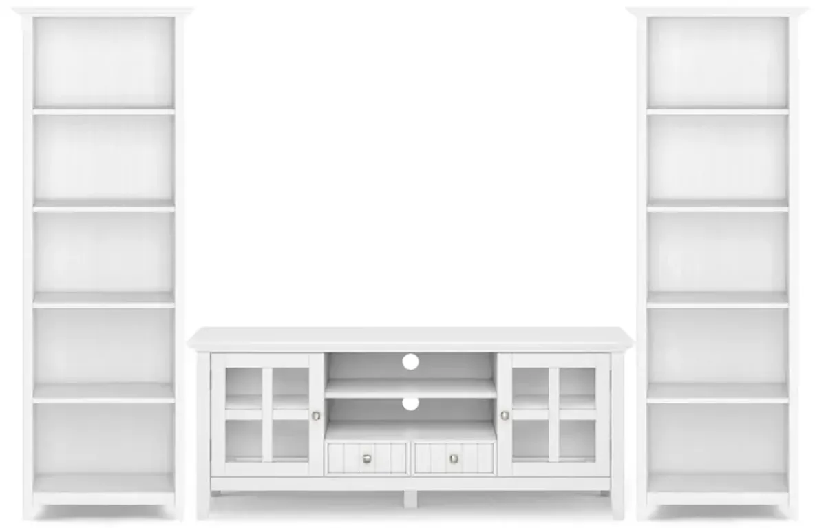 Acadian 60 inch TV Stand with 26 inch 5 Shelf Bookcases (Set of 3)