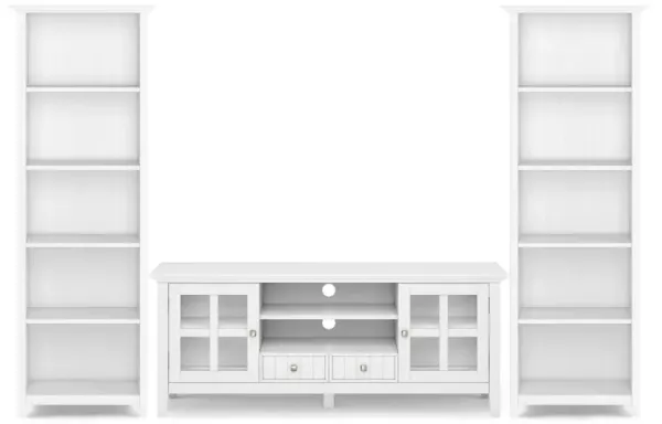 Acadian 60 inch TV Stand with 26 inch 5 Shelf Bookcases (Set of 3)