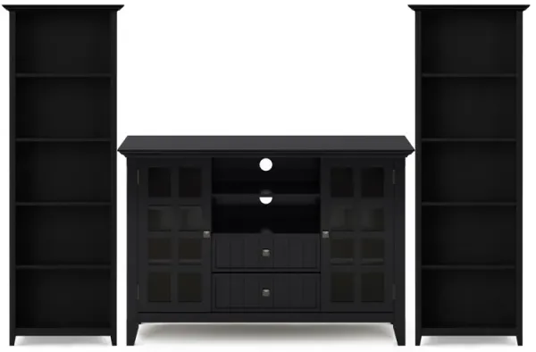 Acadian 53 inch Tall TV Stand with 26 inch 5 Shelf Bookcases (Set of 3)