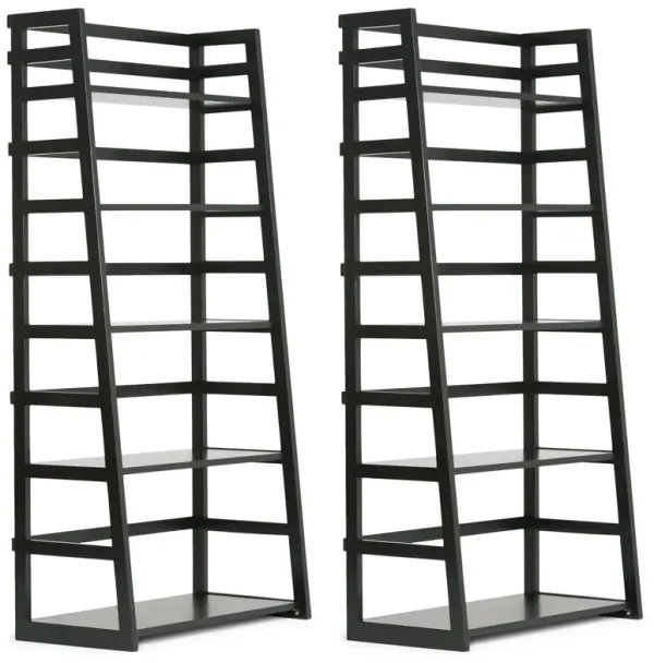 Acadian 30 inch 5 Shelf Ladder Bookcase (Set of 2)