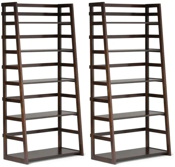 Acadian 30 inch 5 Shelf Ladder Bookcase (Set of 2)
