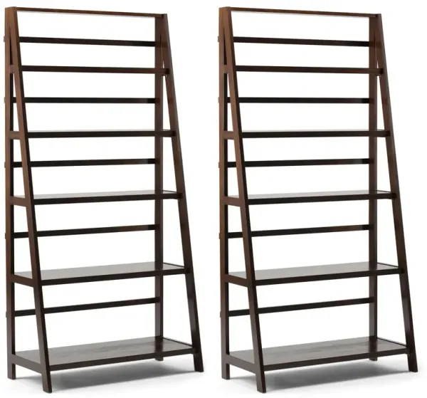 Acadian 36 inch 5 Shelf Ladder Bookcase (Set of 2)