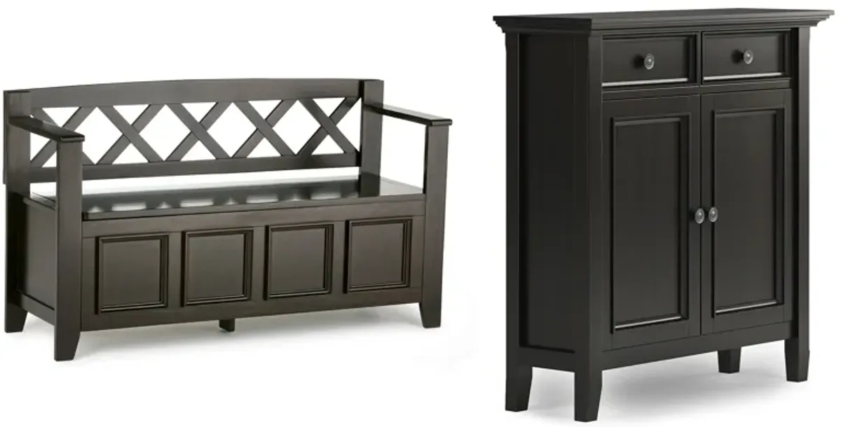 Amherst 48-inch Storage Bench and 36-inch Cabinet