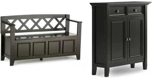 Amherst 48-inch Storage Bench and 36-inch Cabinet