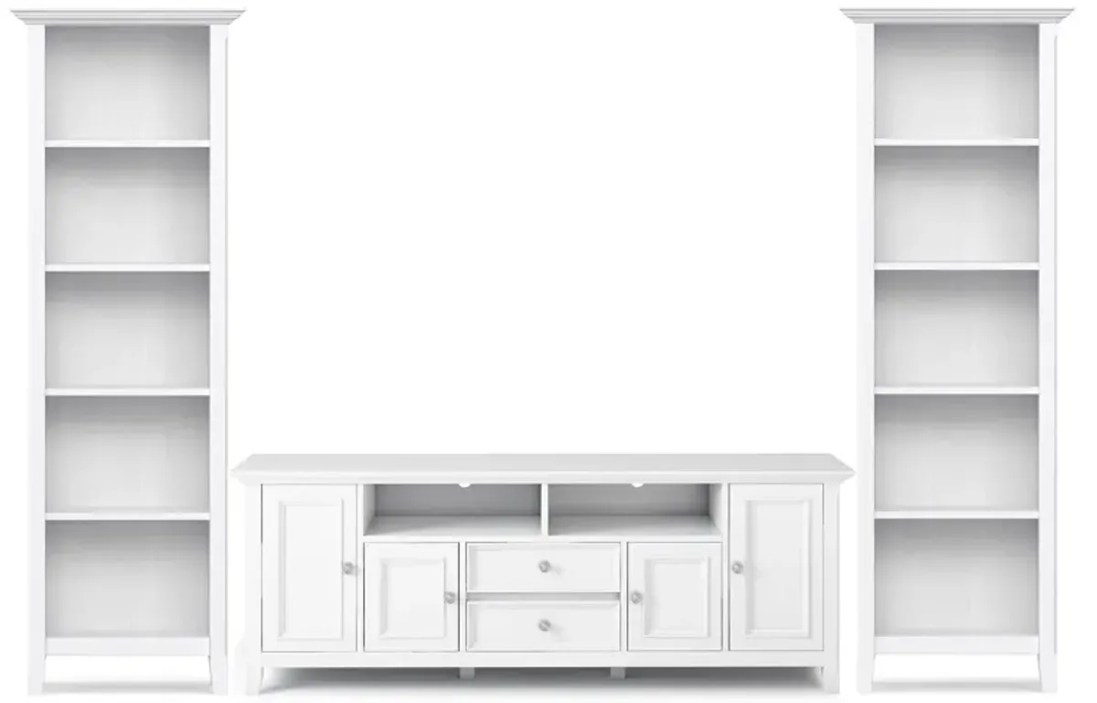 Amherst 72 inch TV Stand with 24 inch 5 Shelf Bookcases (Set of 3)