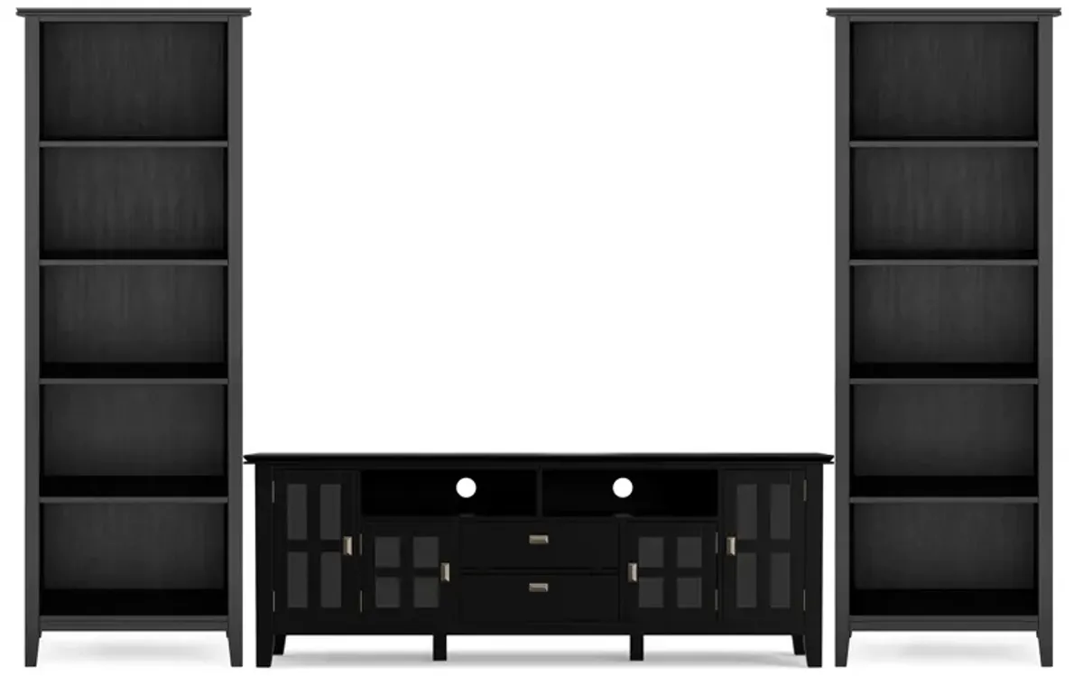 Artisan 72 inch TV Stand with 26 inch 5 Shelf Bookcases (Set of 3)
