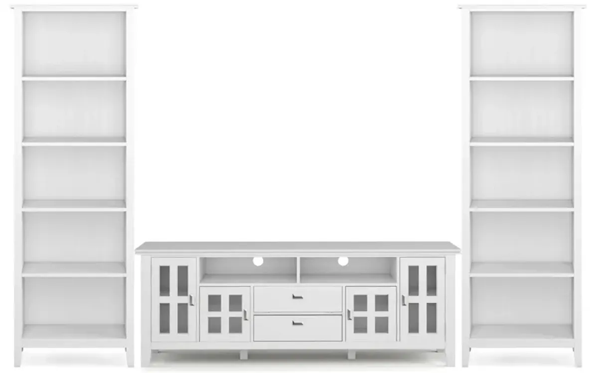 Artisan 72 inch TV Stand with 26 inch 5 Shelf Bookcases (Set of 3)