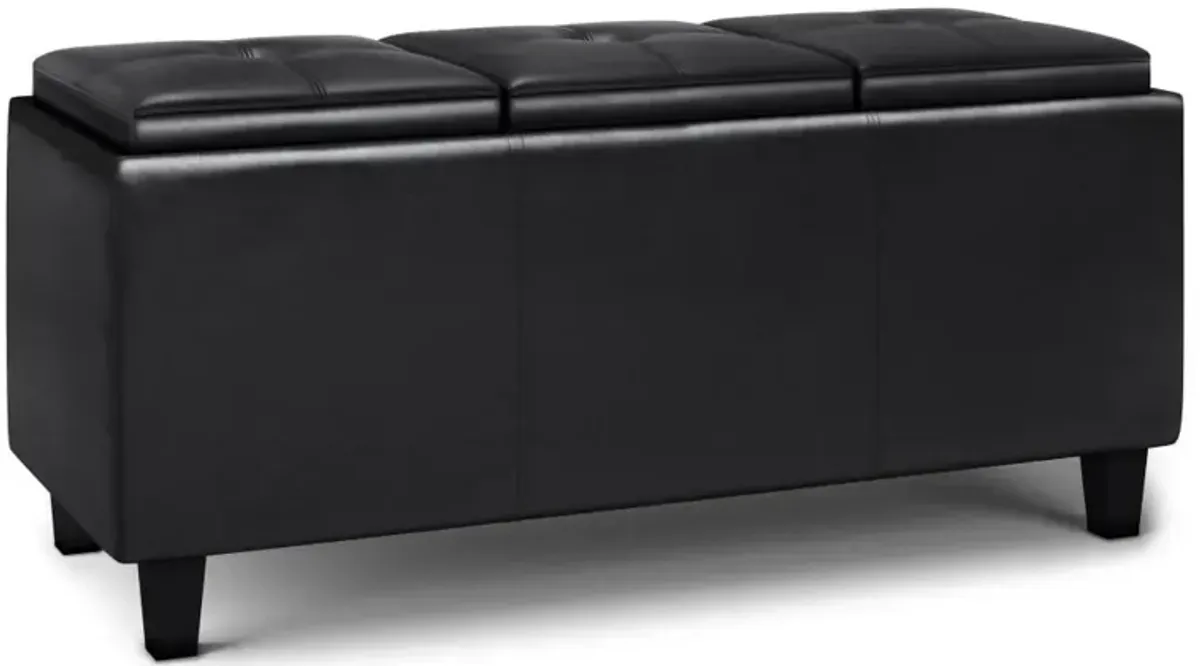 Avalon Ottoman with lift up lids in Vegan Leather
