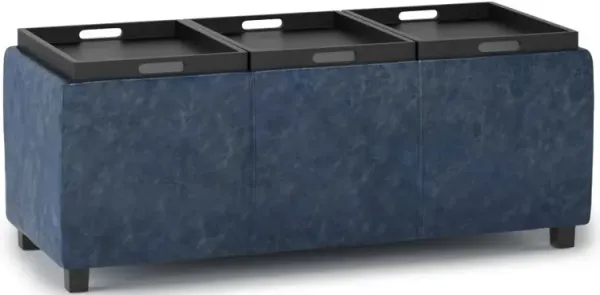 Avalon 3 Trays Ottoman in Vegan Leather