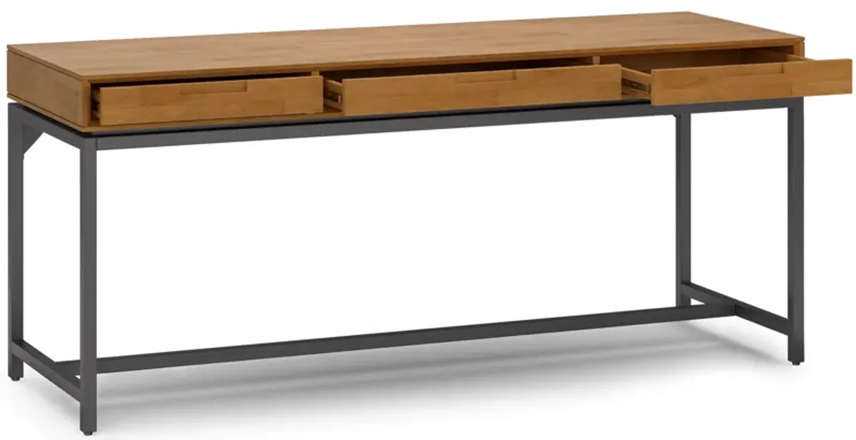 Banting Mid Century Wide Desk in Rubberwood