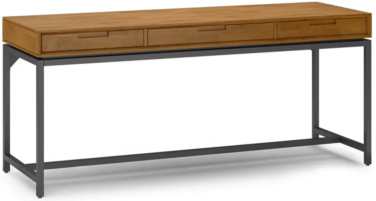 Banting Mid Century Wide Desk in Rubberwood