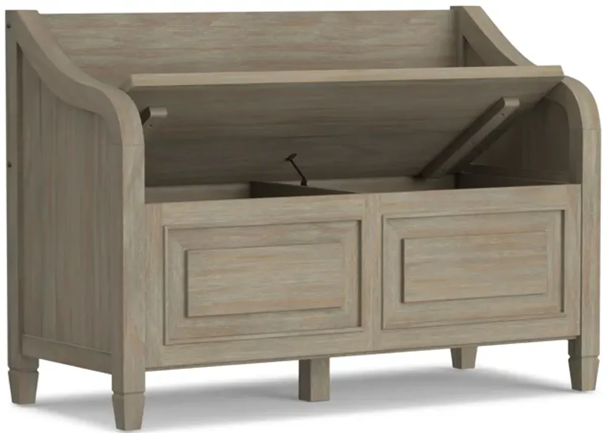 Connaught Entryway Storage Bench in Distressed Grey