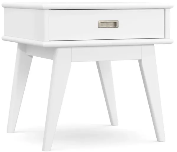 Draper Mid Century End Table in White