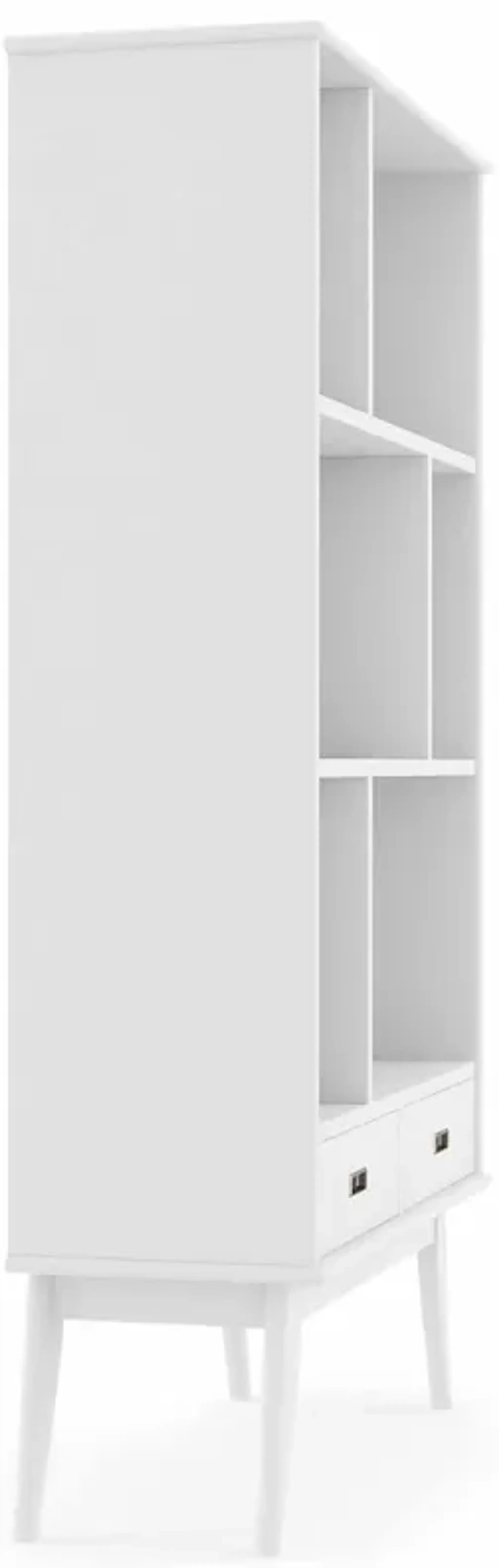 Draper Wide Bookcase In White Simpli Home | Furniture.com