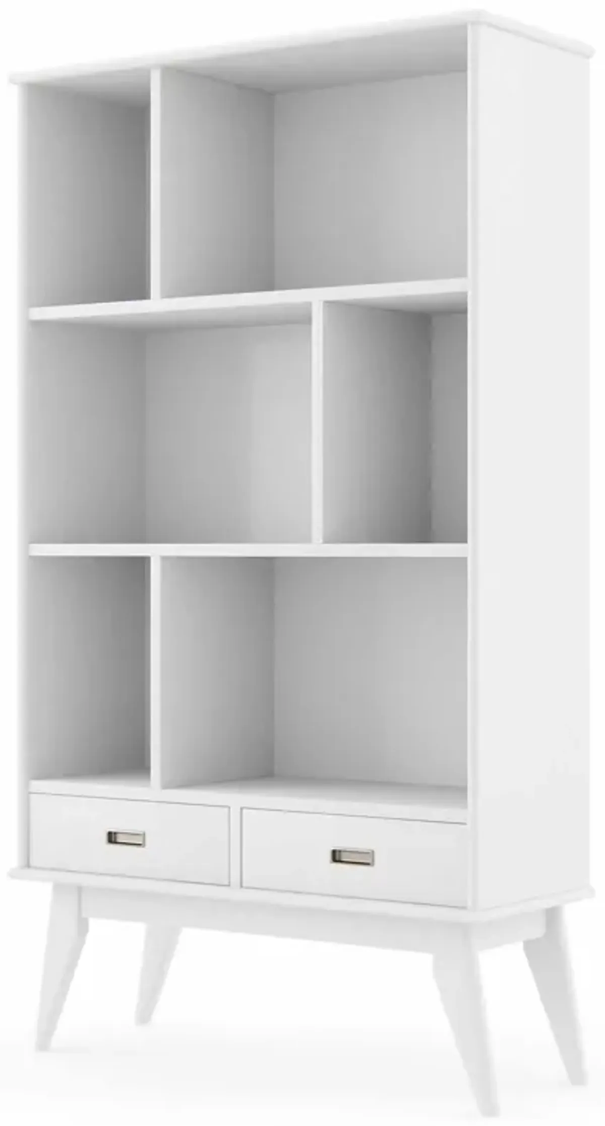 Draper Wide Bookcase in White