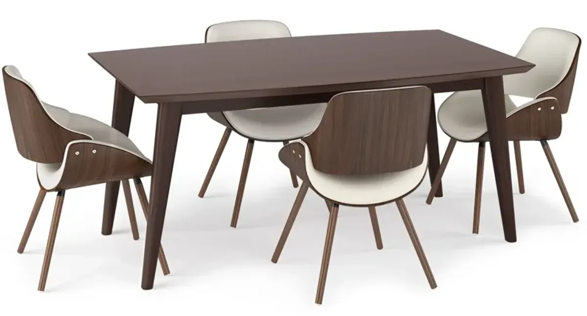 Malden / Draper 5 Pc Dining Set with Wood Back Chair