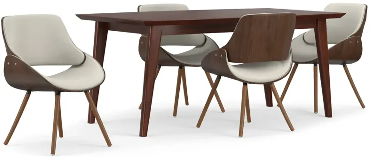 Malden / Draper 5 Pc Dining Set With Wood Back Chair