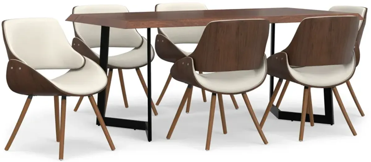 Malden / Watkins 7 Pc Dining Set With Wood Back Chair