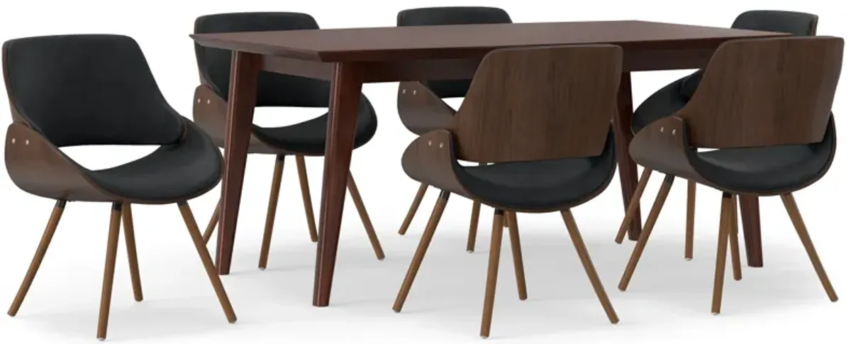 Malden / Draper 7-Piece Dining Set with Wood Back Chair