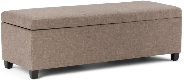 Avalon Storage Ottoman in Linen