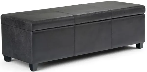 Avalon Storage Ottoman in Distressed Vegan Leather