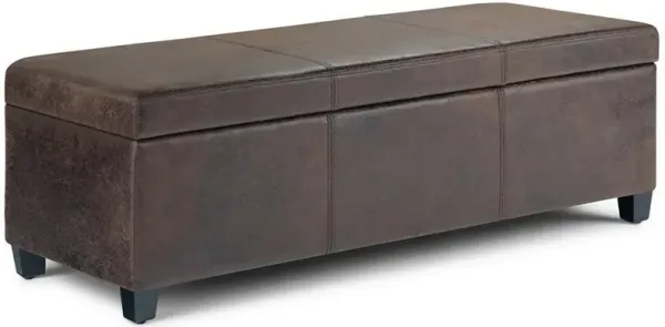 Avalon Storage Ottoman in Distressed Vegan Leather
