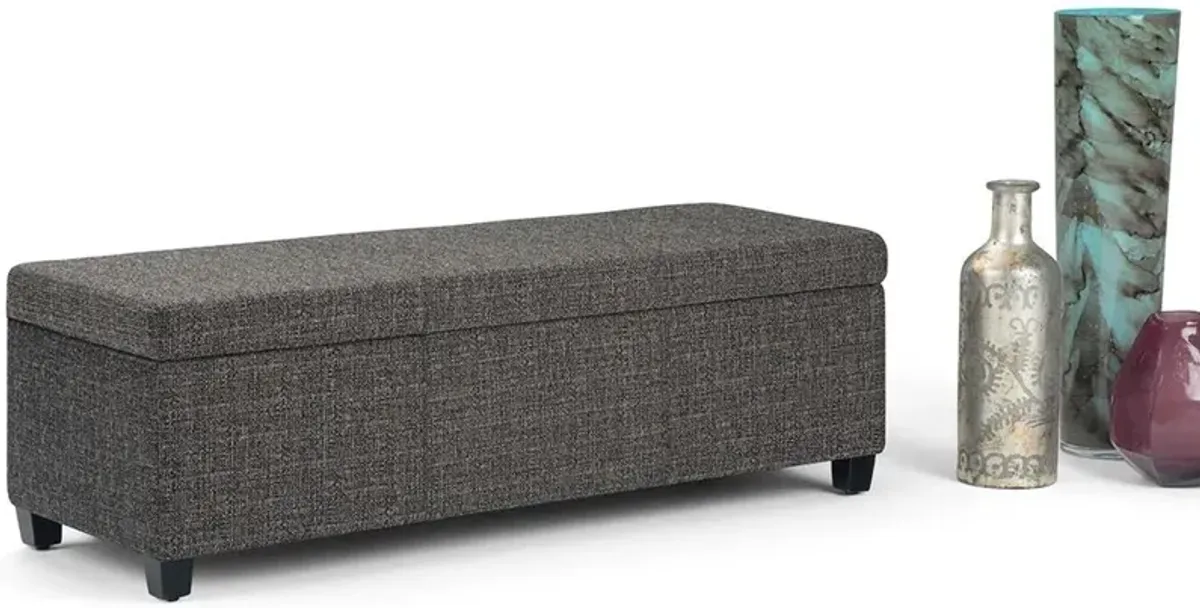 Avalon Storage Ottoman in Tweed