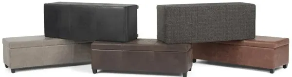 Avalon Storage Ottoman in Distressed Vegan Leather