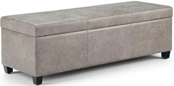 Avalon Storage Ottoman in Distressed Vegan Leather