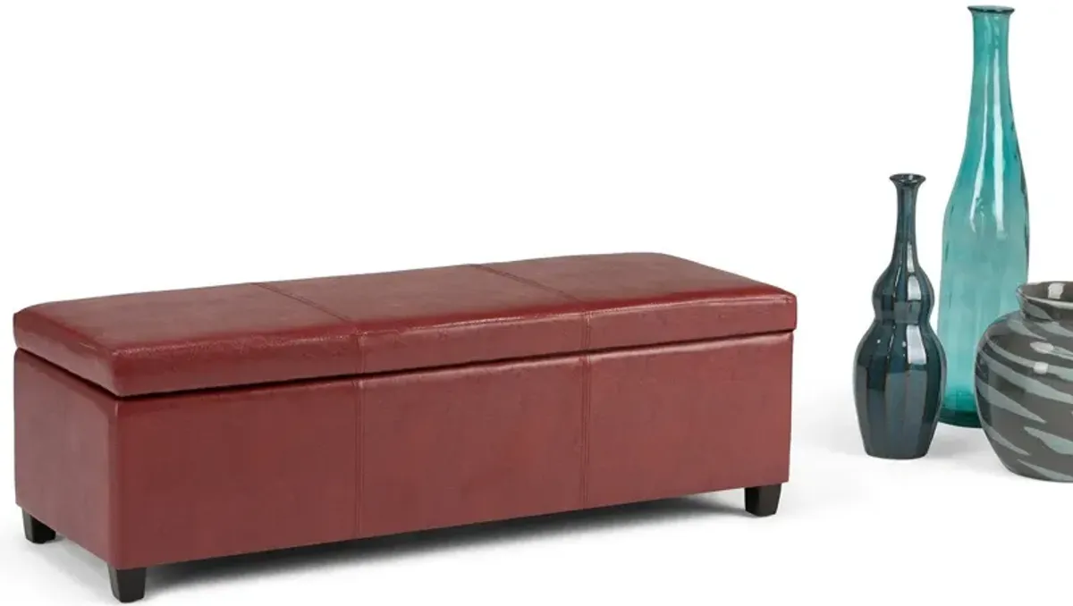 Avalon Storage Ottoman in Vegan Leather