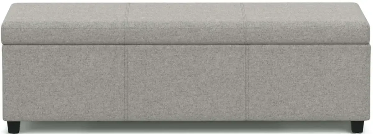 Avalon Extra Large Storage Ottoman in Linen