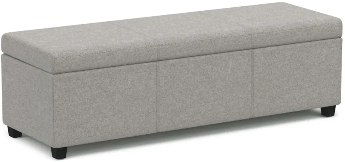 Avalon Extra Large Storage Ottoman in Linen