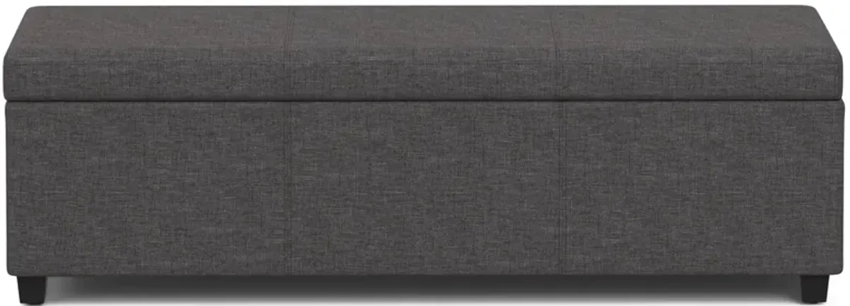Avalon Extra Large Storage Ottoman in Linen