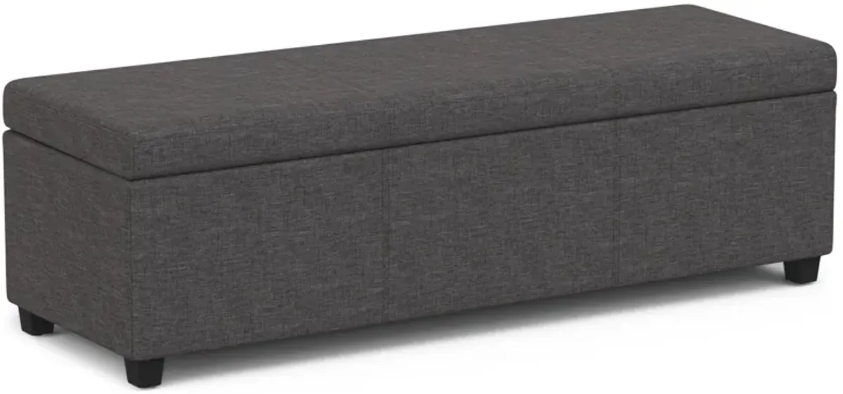 Avalon Extra Large Storage Ottoman in Linen