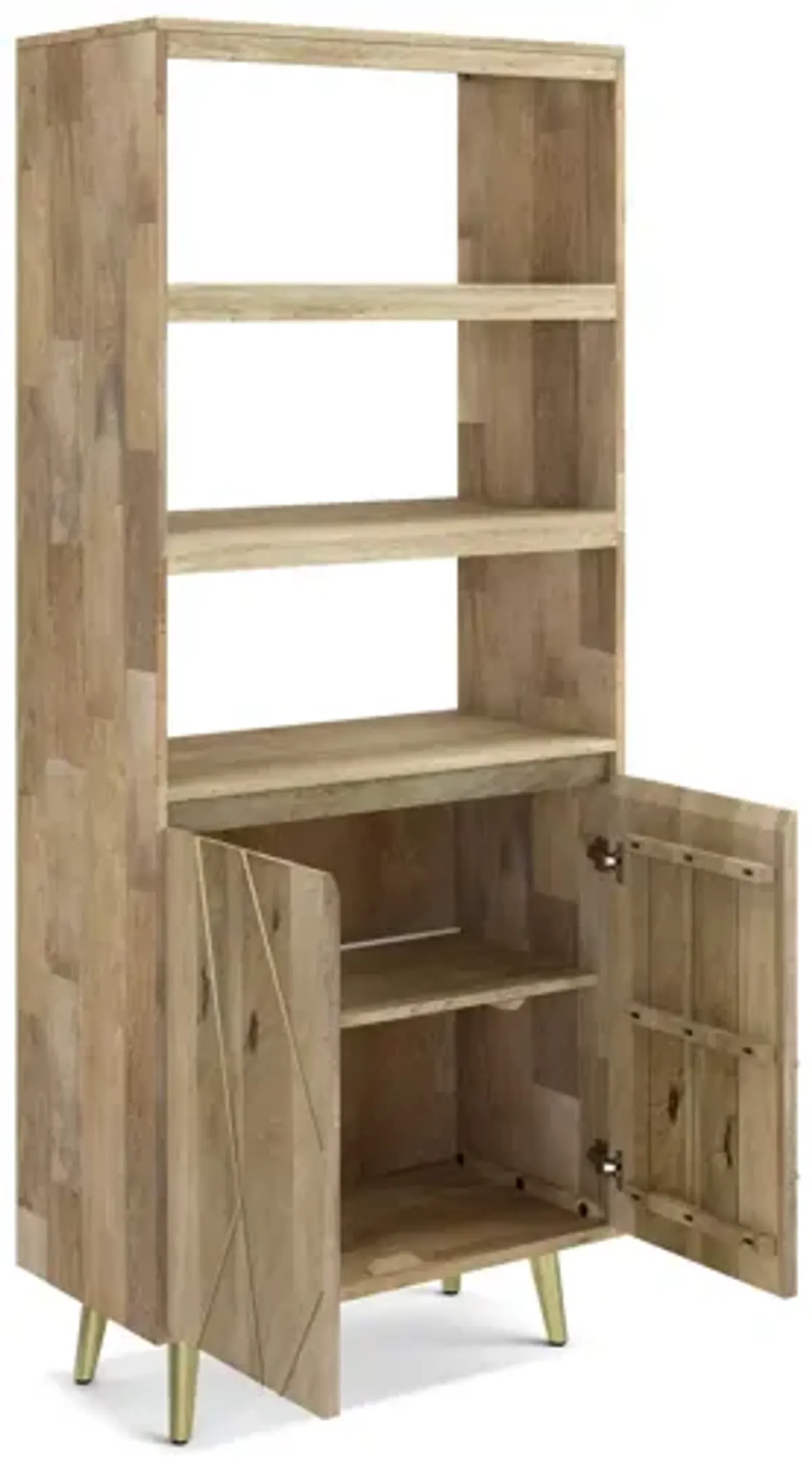 Jager Bookshelf with Doors in Mango