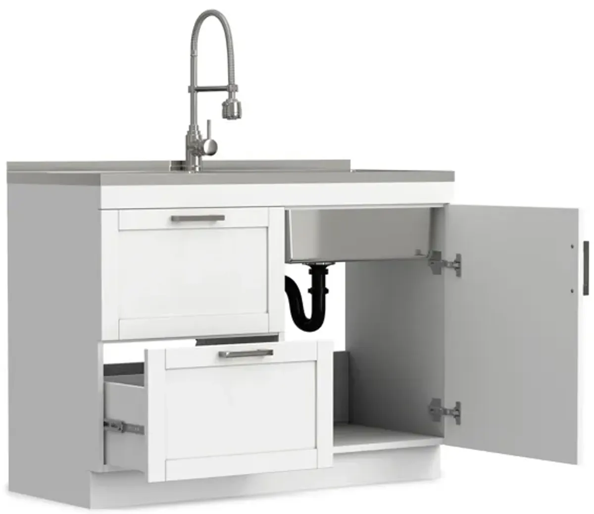 Hennessy All-In-One 46-inch Laundry Utility Sink and Cabinet