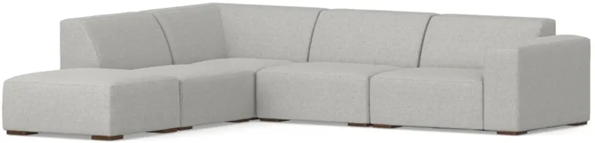 Rex Left Sectional Sofa and Ottoman in Performance Fabric
